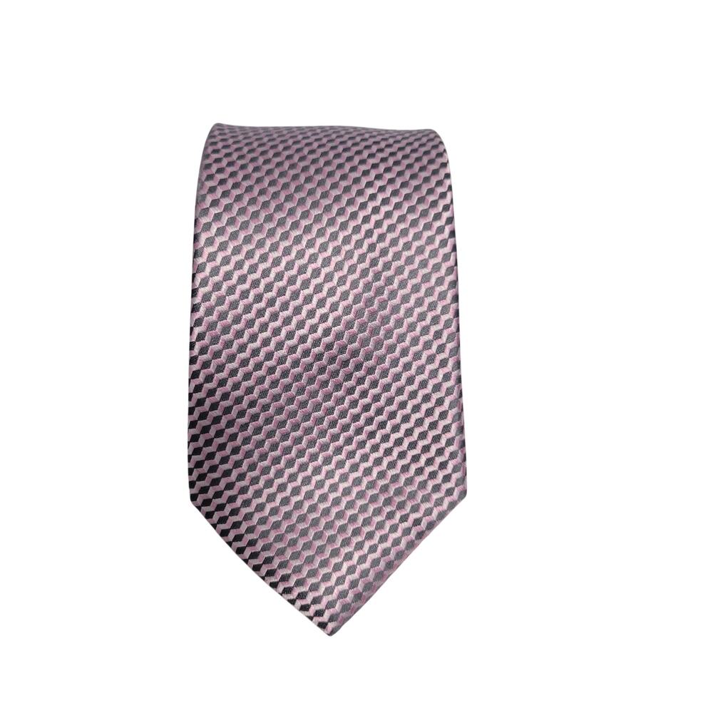 Michael Kors Men's Pink & Gray 100% Silk Tie 12725-1M5